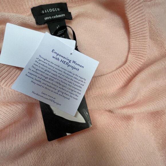 Halogen Womens Size XL Crewneck Cashmere Pullover Sweater Pink Chintz New $98 - Picture 4 of 9
